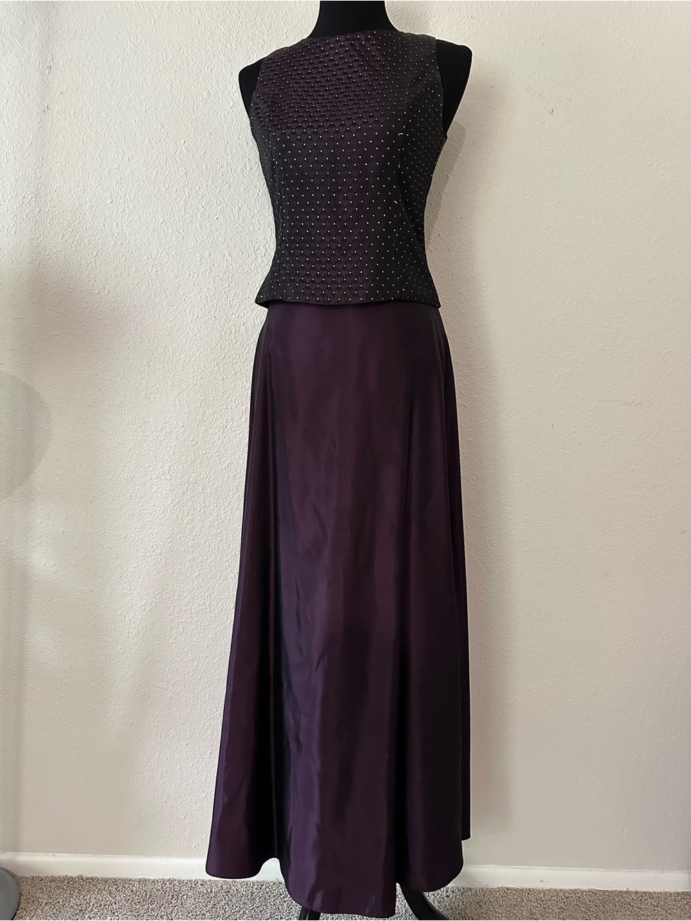Scott McClintock Deep Plum Satin Maxi Skirt